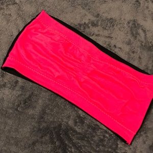 Black and hot pink bandeau bra. new balance size S